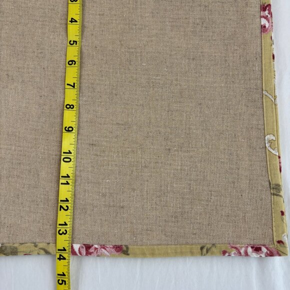 Ivy Hill Home Placemats Linen Blend Rectangular Floral Edge Set of 4 20x14 - Picture 9 of 9